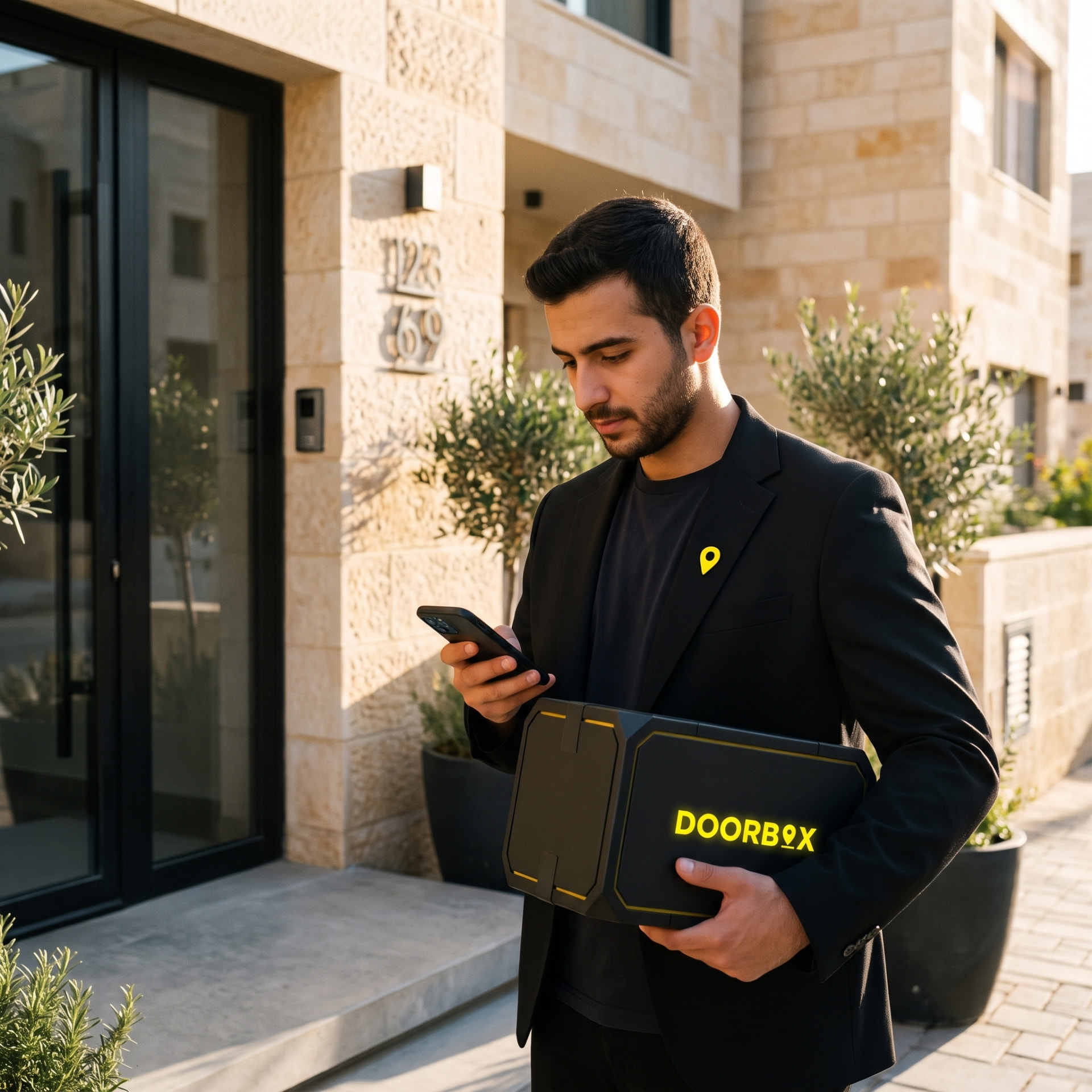 DoorBox driver delivering a parcel in Amman